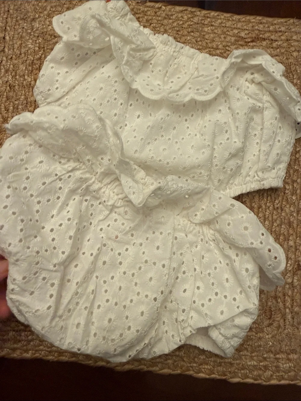 Cat & Jack White Eyelet Ruffle Diaper Covers